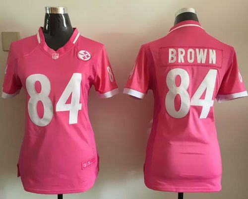 Nike Steelers #84 Antonio Brown Pink Women's Stitched NFL Elite Bubble Gum Jersey